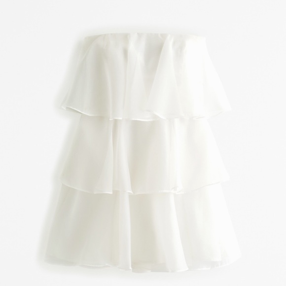 NWT Abercrombie Organza Tiered Strapless Mini - Picture 1 of 3